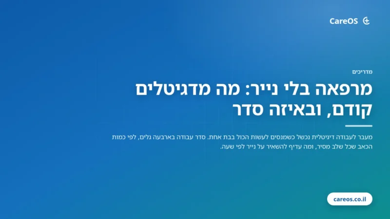 מרפאה בלי נייר: מה מדגיטלים קודם, ובאיזה סדר